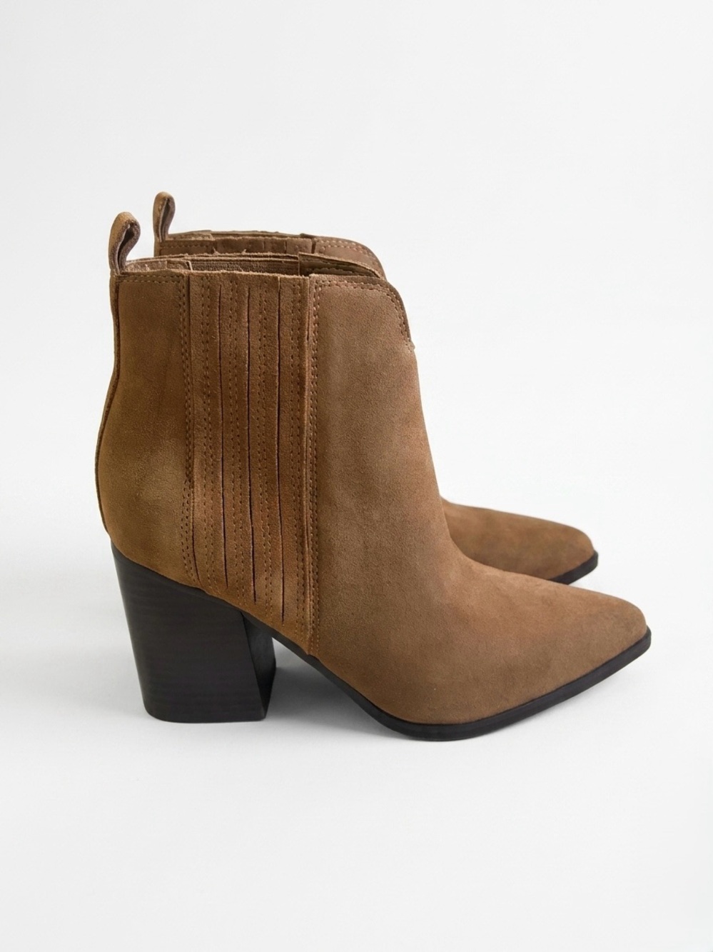 Marc Fisher Uncle Suede Ankle Boots Brown Size 8M - Picture 3 of 8
